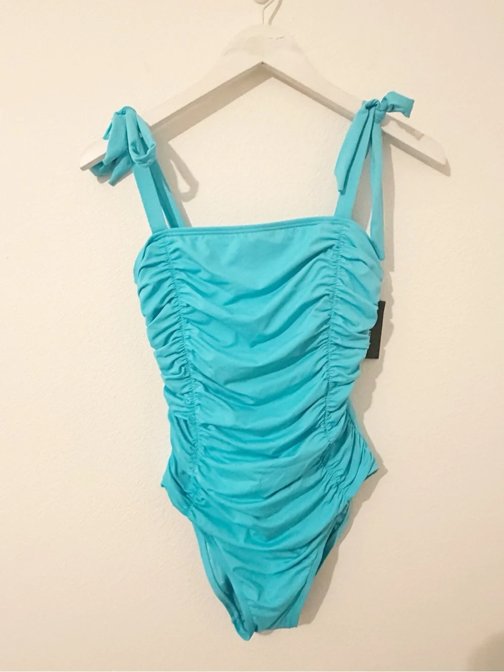 NWT kate spade NY Side Shirred Over the Shoulder Bow Tie OnePiece Swimsuit Small